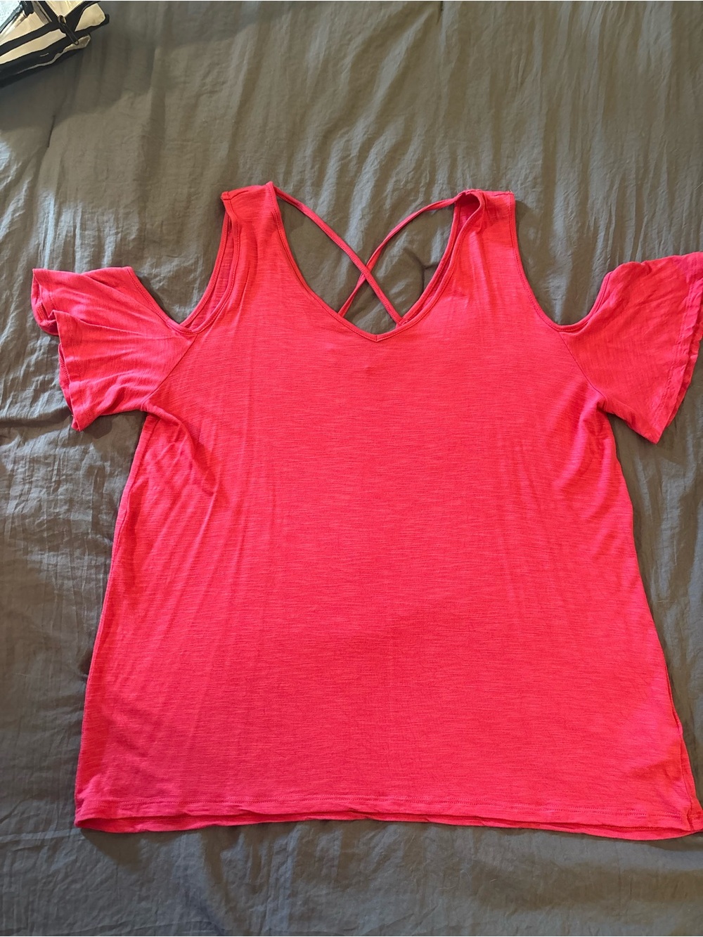 Maurice’s Cold-Shoulder Crisscross V-Neck Women's Top - Pink